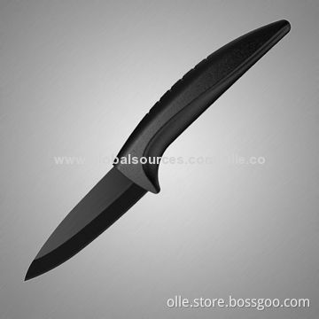 Curve Handle 3-inch Fruit Paring Knife, Ceramic Black Blade